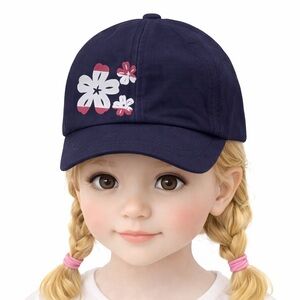 NWTS Vintage Gymboree Girls Navy Baseball Cap Sz 5-7 Summer Vacation 2006 line
